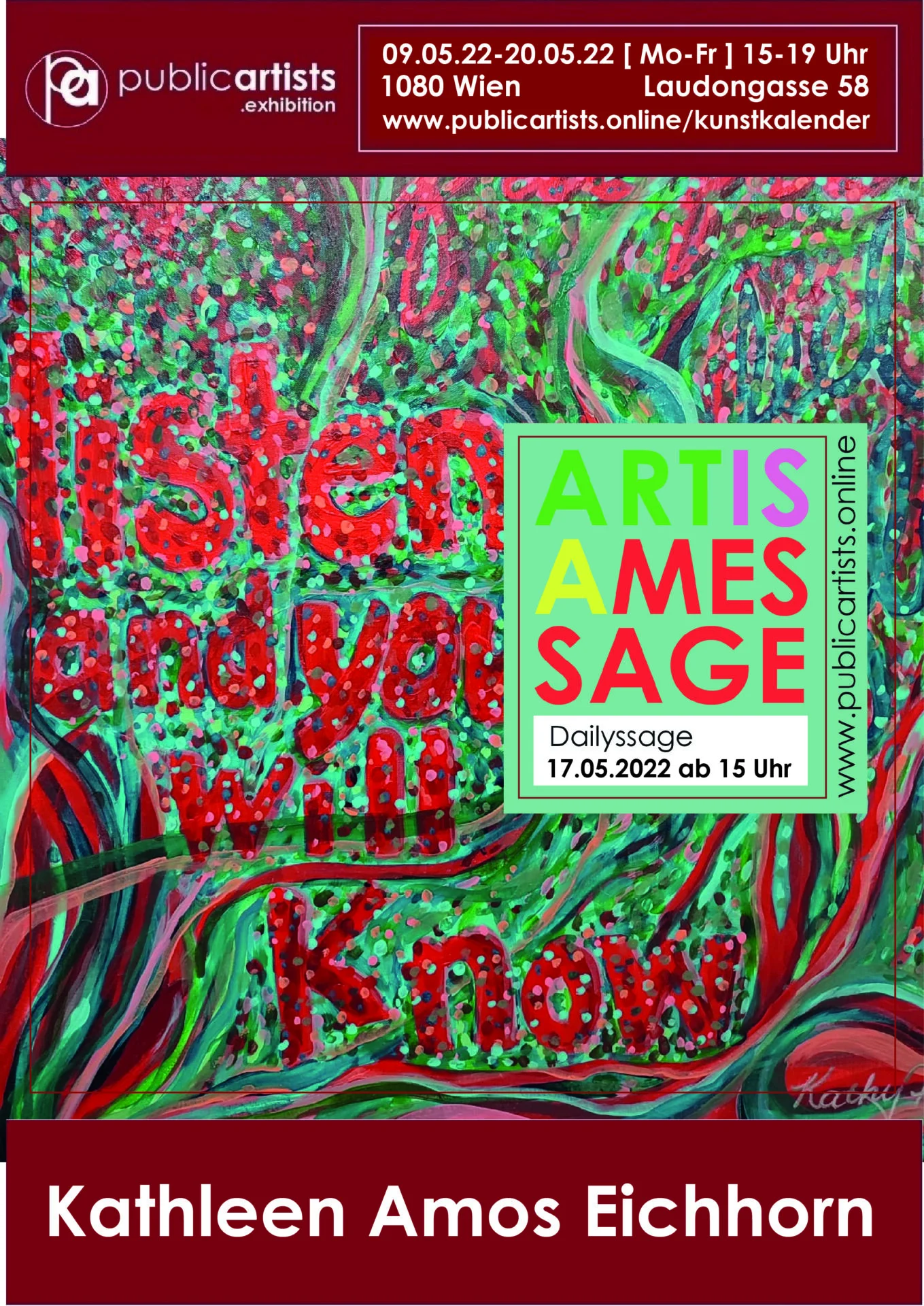 Kathleen Amos Eichhorn zeigt „ART IS A MESSAGE“
