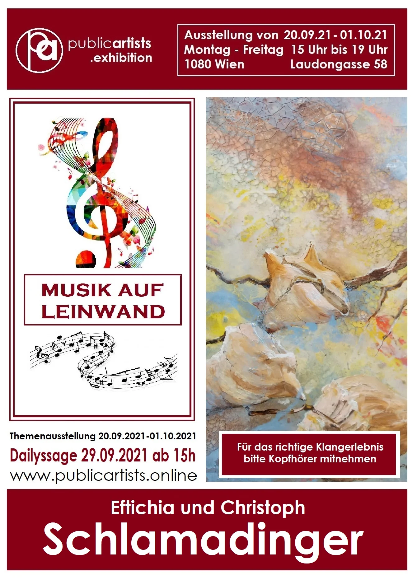 “MUSIK AUF LEINWAND” von Eftichia und Christoph Schlamadinger