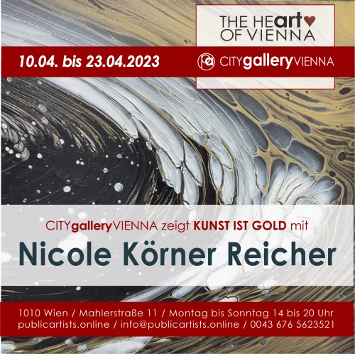 Nicole Körner Reicher KUNST IST GOLD'u gösteriyor
