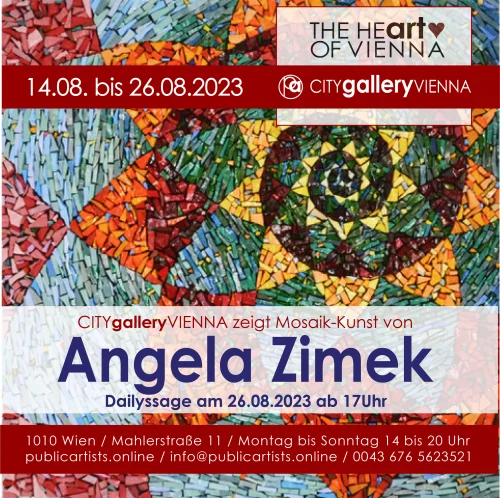 Angela Zimek'in mozaik sanatı CITYgalleryVIENNA'da