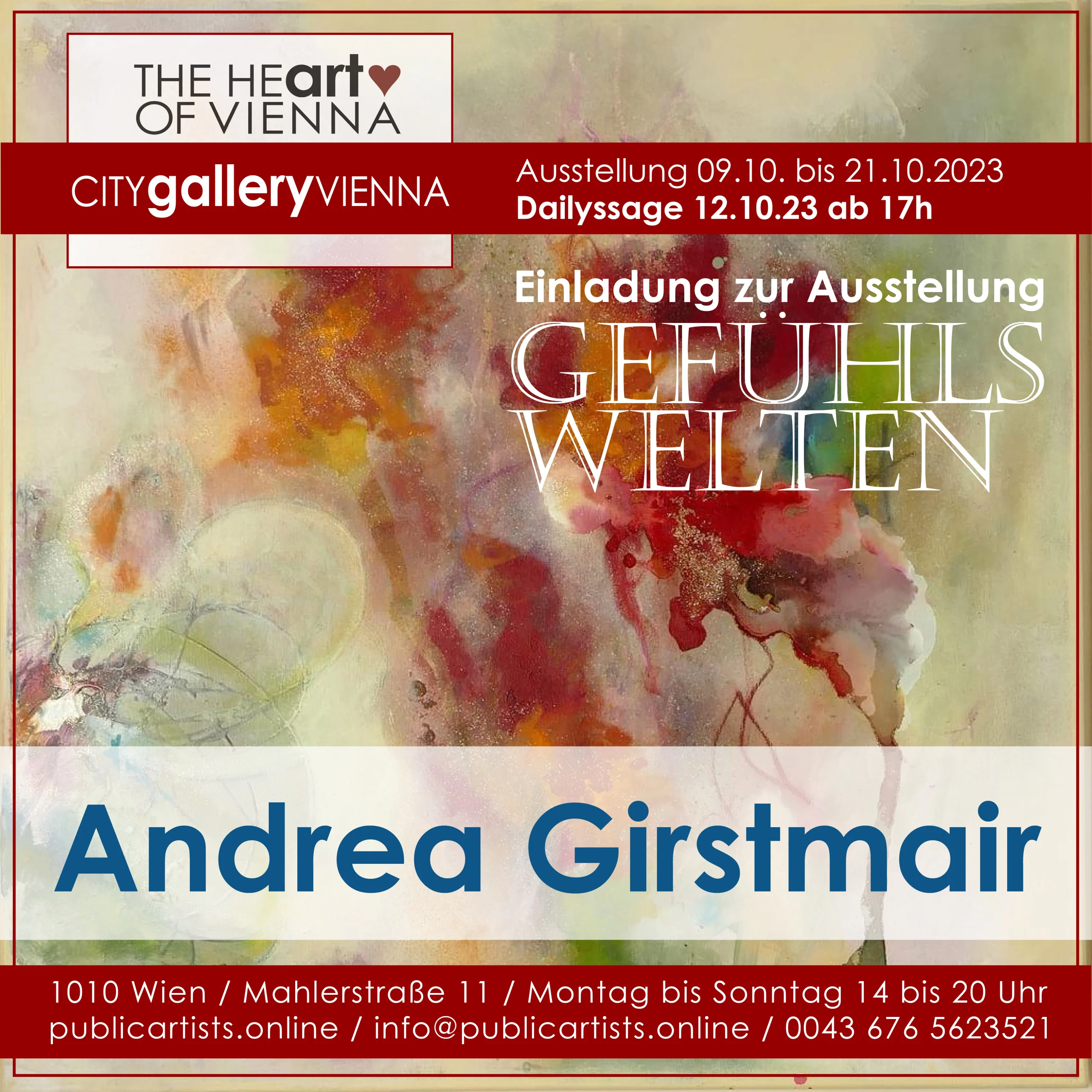 Andrea Girstmair präsentiert GEFÜHLSWELTEN in der CITYgalleryVIENNA
