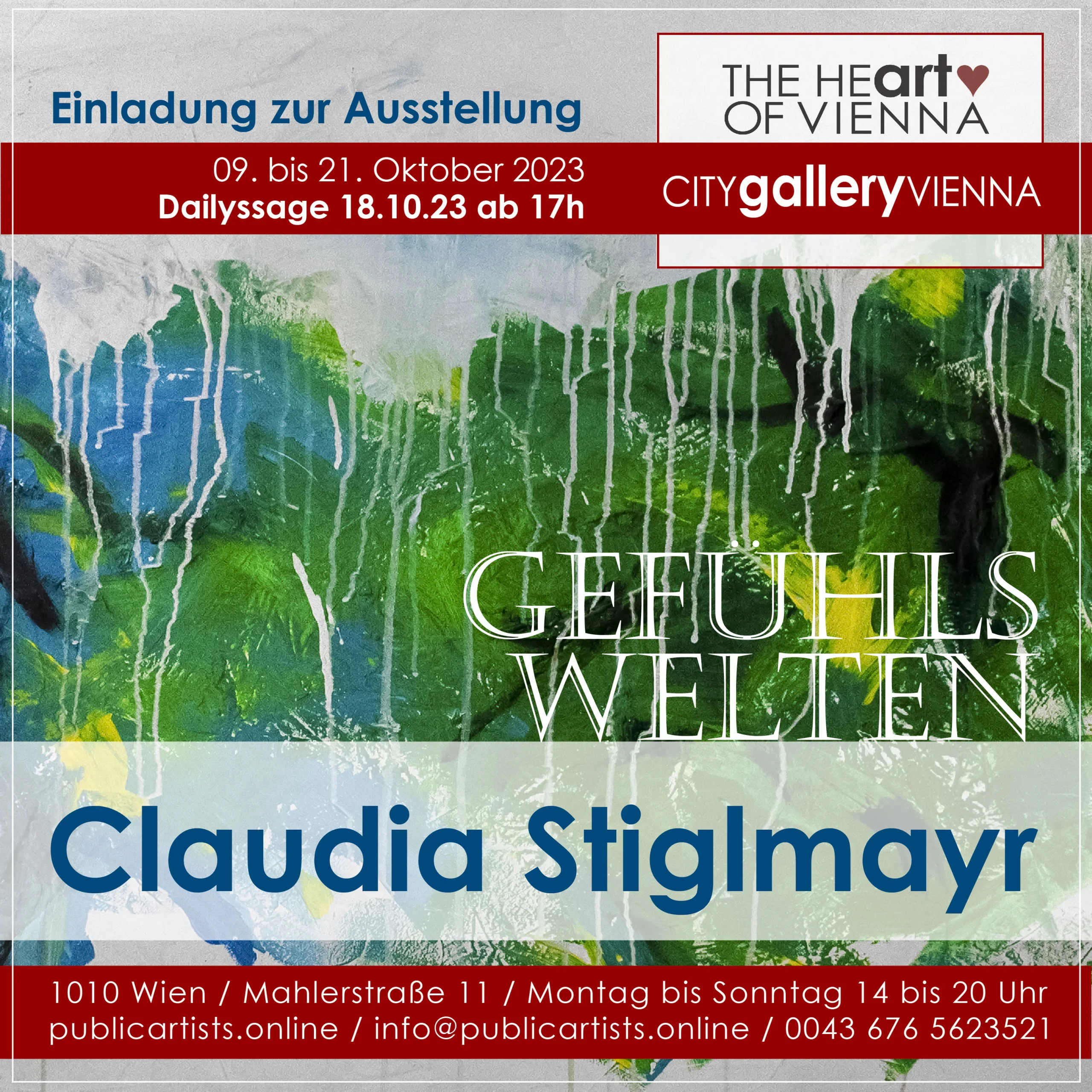 Claudia Stiglmayr zeigt GEFÜHLSWELTEN in der CITYgalleryVIENNA