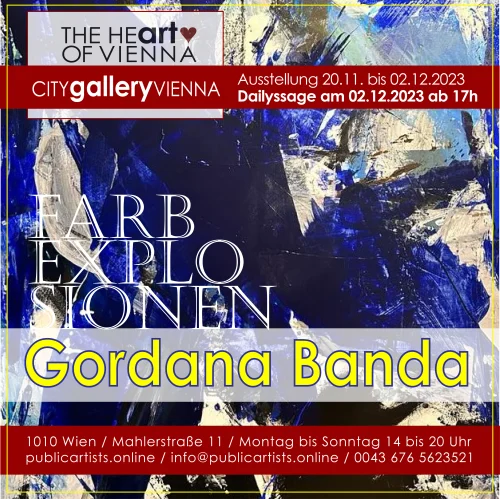 Gordana Banda FARBEXPLOSIONS kiállítása a CITYgalleryVIENNA-ban