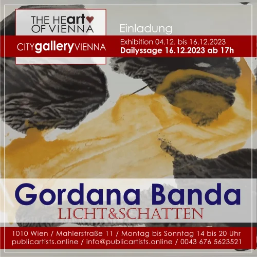 Gordana Banda CITYgalleryVIENNA'da LICHT&SCHATTEN'ı sergiliyor