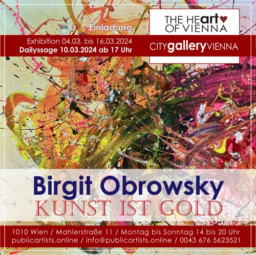 Birgit Obrowsky vystavuje KUNST IST GOLD v CITYgalleryVIENNA