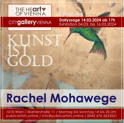 Rachel Mohawege vystavuje KUNST IST GOLD v CITYgalleryVIENNA
