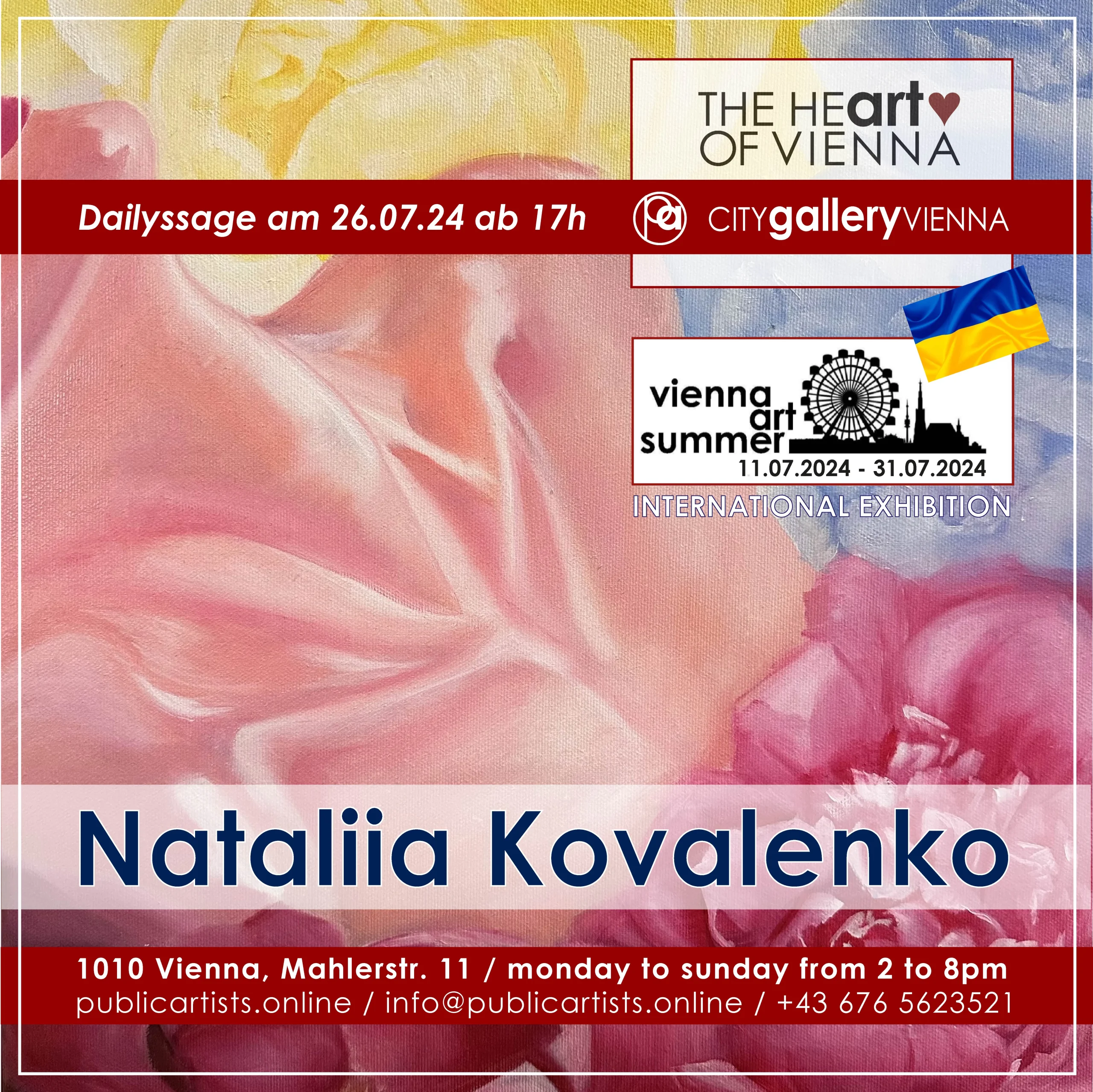 L'ESTATE DELL'ARTE DI VIENNA con Nataliia Kovalenko alla CITYgalleryVIENNA