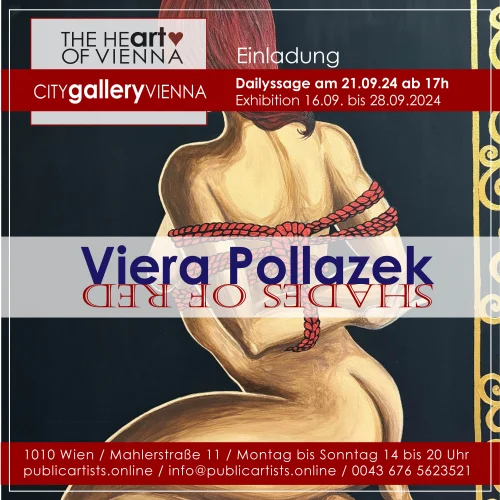 Viera Pollazek bemutatja a VÖRÖS ÁRNYÉKOKAT a CITYgalleryVIENNA-ban