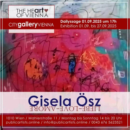Gisela Ösz a LIEBE-LOVE-AMORE-t mutatja be a CITYgalleryVIENNA-ban