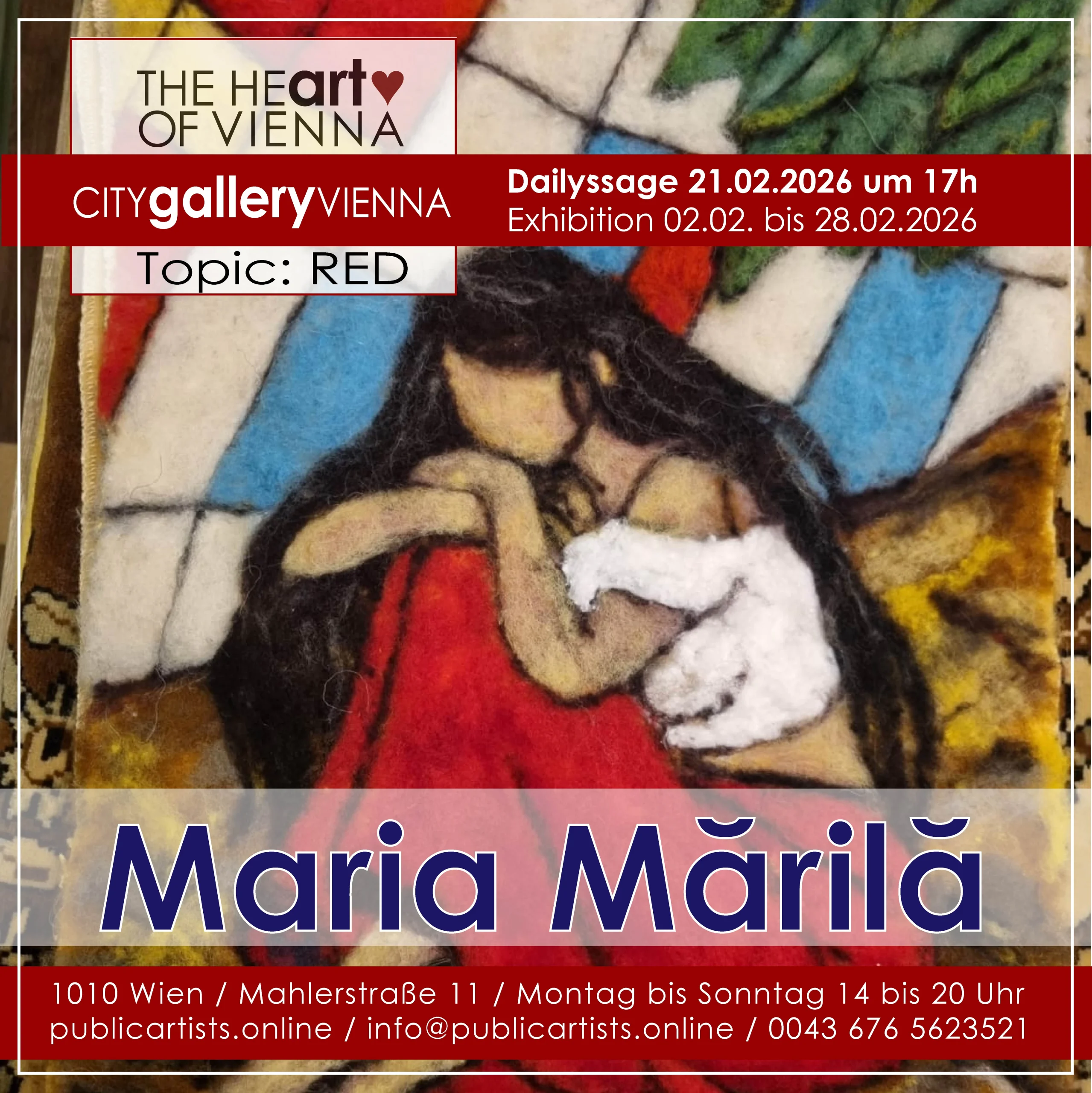 Maria Mărilă shows „RED“ in the CITYgalleryVIENNA