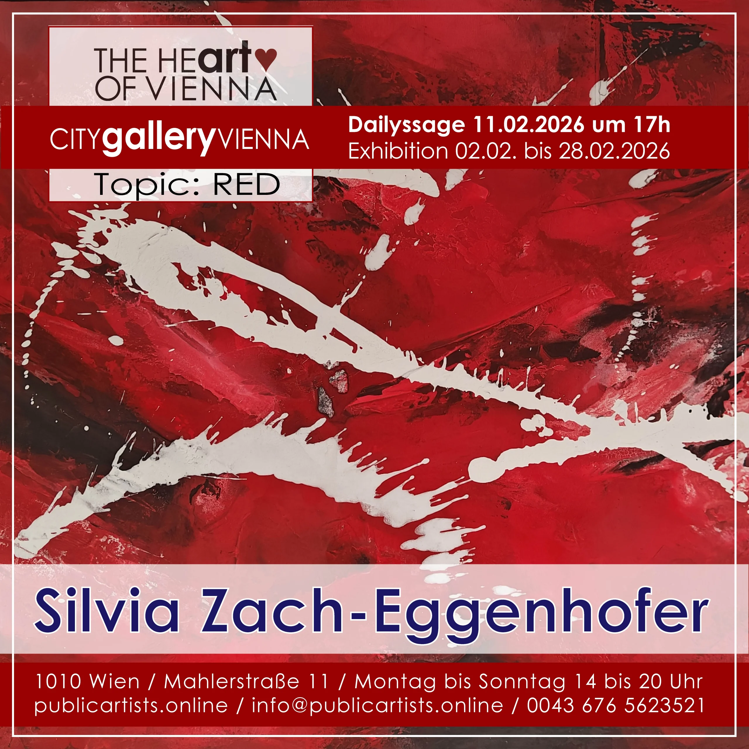 Silvia Zach-Eggenhofer shows „RED“ in the CITYgalleryVIENNA