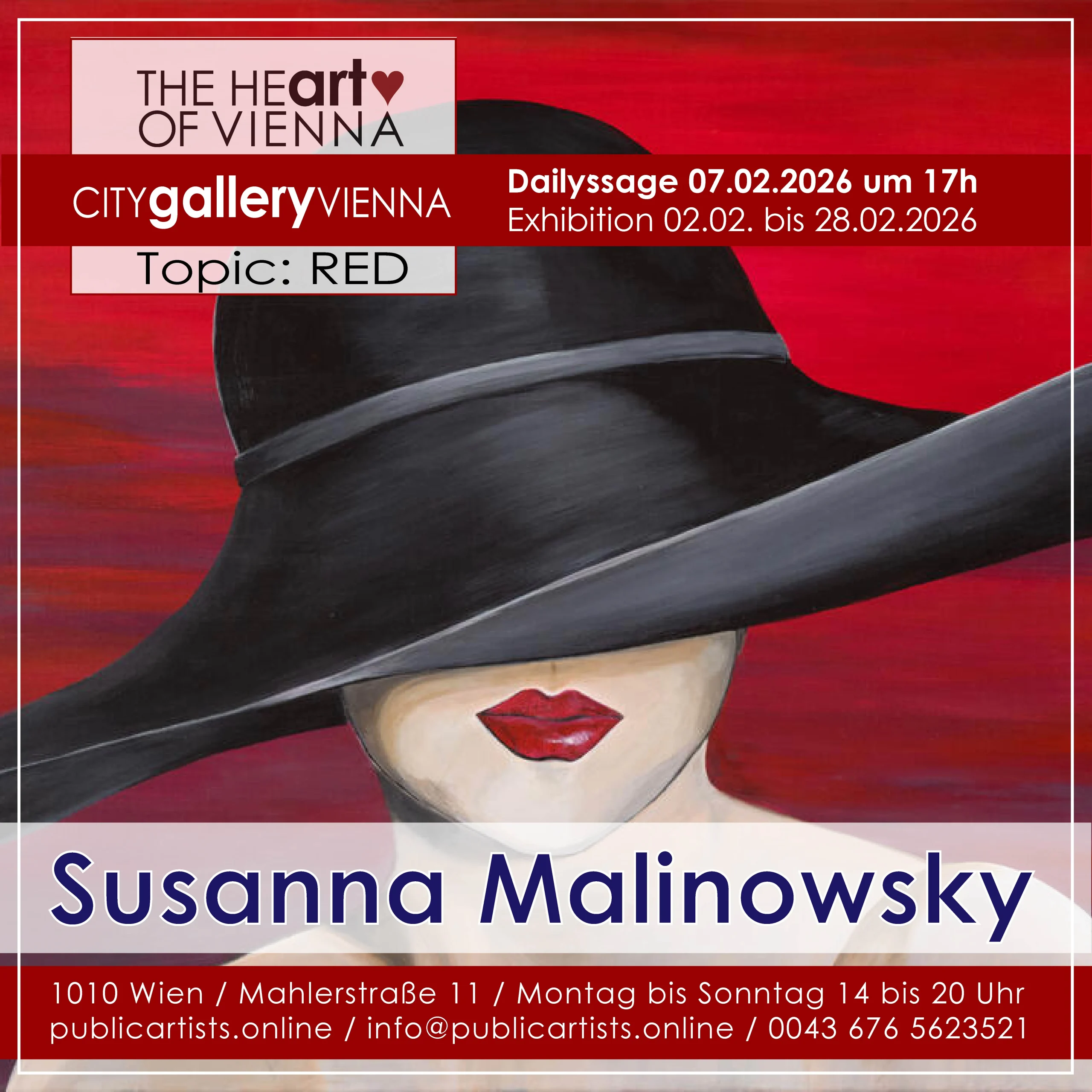 Susanna Malinowsky zeigt „RED“ in der CITYgalleryVIENNA