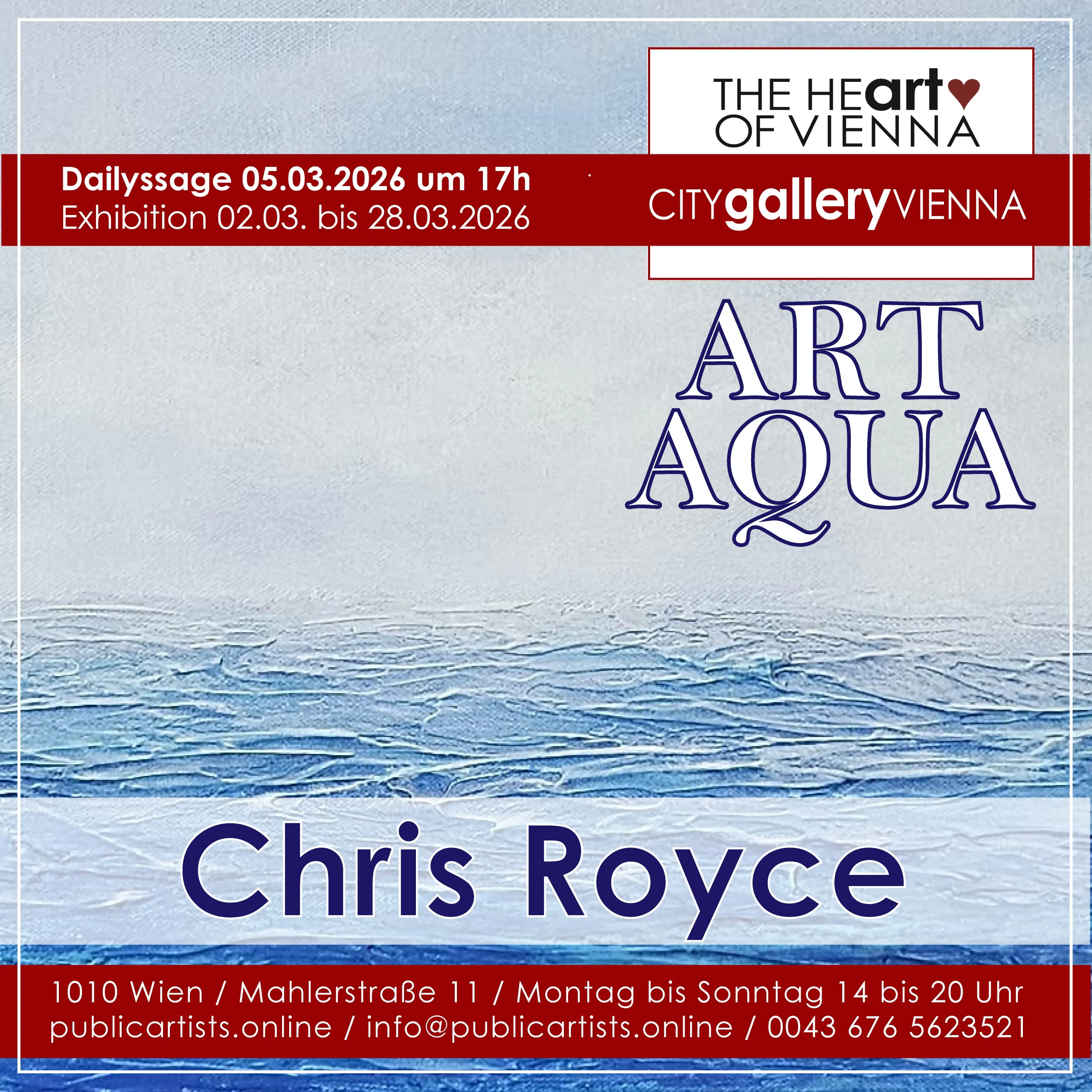 Chris Royce présente „ART AQUA“ à la CITYgalleryVIENNA