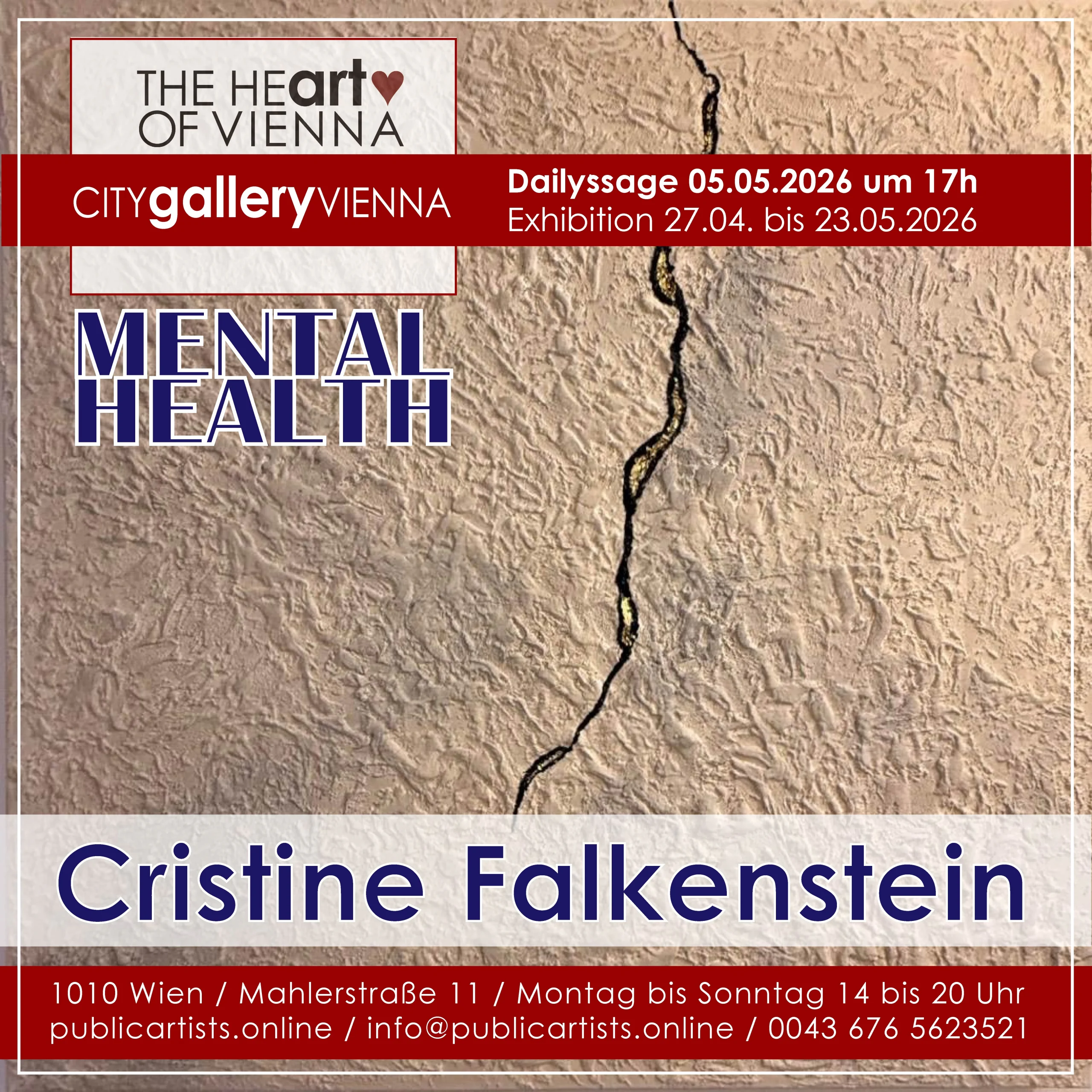 Кристин Фалкенщайн показва „ПСИХИЧНО ЗДРАВЕ“ в CITYgalleryVIENNA
